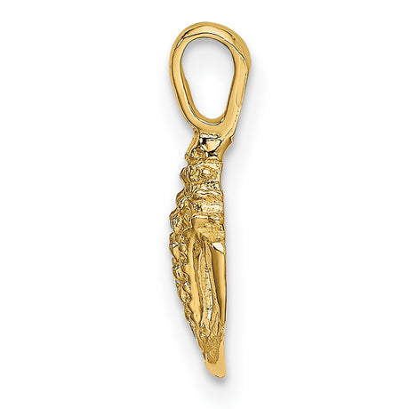 14k Yellow Gold Conch Shell Pendant, Ocean Inspired Nautical Charm for Women