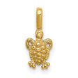 14k Yellow Gold Turtle Pendant, Detailed Sea Turtle Charm, Coastal Ocean Theme, Unisex Design