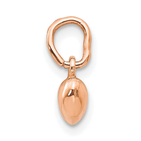 14k Rose Gold Heart Pendant, Polished Finish Romantic Charm Jewelry for Women