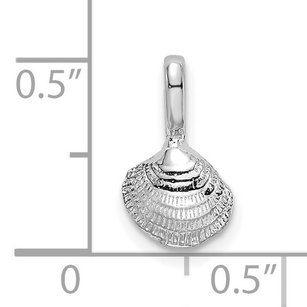 14k White Gold Scallop Shell Pendant, Camino de Santiago, Nautical Beach Travel Jewelry