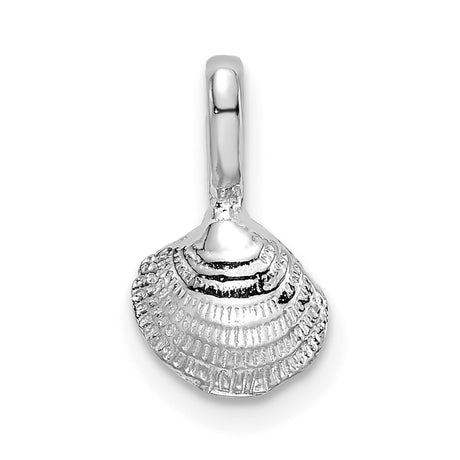 14k White Gold Scallop Shell Pendant, Camino de Santiago, Nautical Beach Travel Jewelry