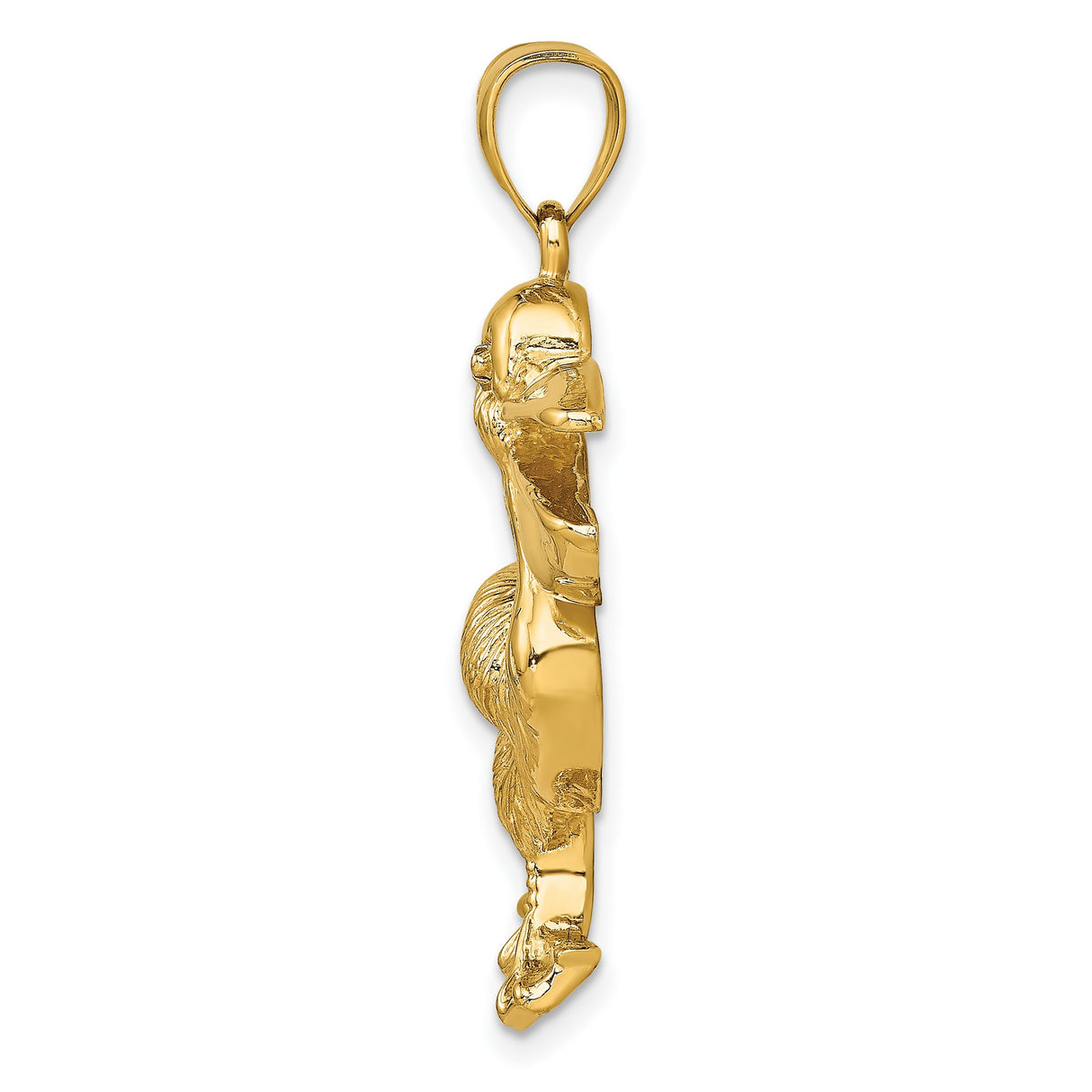 14k Yellow Gold Pelican Pendant, Detailed Bird Charm with Nautical and Coastal Wildlife Theme