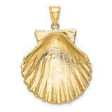 14k Yellow Gold Scallop Shell Pendant, Nautical Camino de Santiago Symbol, Christian Faith Jewelry