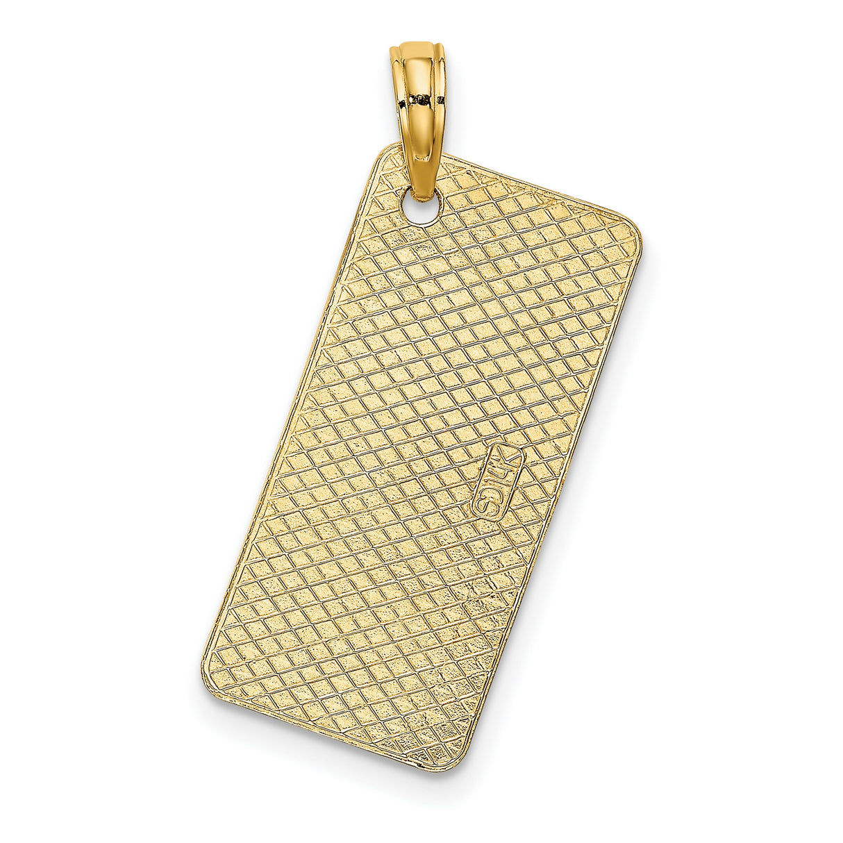 14k Yellow Gold Rectangle Pendant, New Jersey LBI Engraving, Coastal Travel Charm