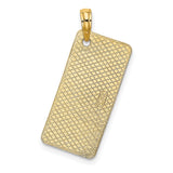 14k Yellow Gold Rectangle Pendant, New Jersey LBI Engraving, Coastal Travel Charm