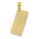 14k Yellow Gold New Jersey Long Beach Island License Plate Pendant Charm