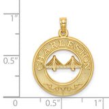 14k Yellow Gold Pendant with Charleston Suspension Bridge Cut-Out Design