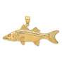 14k Yellow Gold Snook Fish Pendant, Realistic Marine Life Charm for Men or Unisex