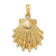 14k Yellow Gold Scallop Shell Pendant, Camino de Santiago Symbol, Christian Faith Charm