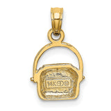 Nantucket Basket Charm Pendant in Real 14k Yellow Gold