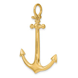 14k Yellow Gold Anchor Pendant, Nautical Christian Maritime Symbol for Men or Women