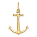 14k Yellow Gold Anchor Pendant, Nautical Maritime Symbol of Hope, Faith, and Strength, Unisex Charm