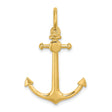 14k Yellow Gold Anchor Pendant, Nautical Maritime Symbol of Hope, Faith, and Strength, Unisex Charm