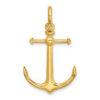 14k Yellow Gold Anchor Pendant, Polished Nautical Design Symbolizing Strength and Faith