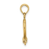 14k Yellow Gold Shackle Pendant, Nautical Bow Shackle Design, Unisex Maritime Charm
