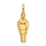3-D Swivel Shackle Bail Charm Pendant in Real 14k Yellow Gold