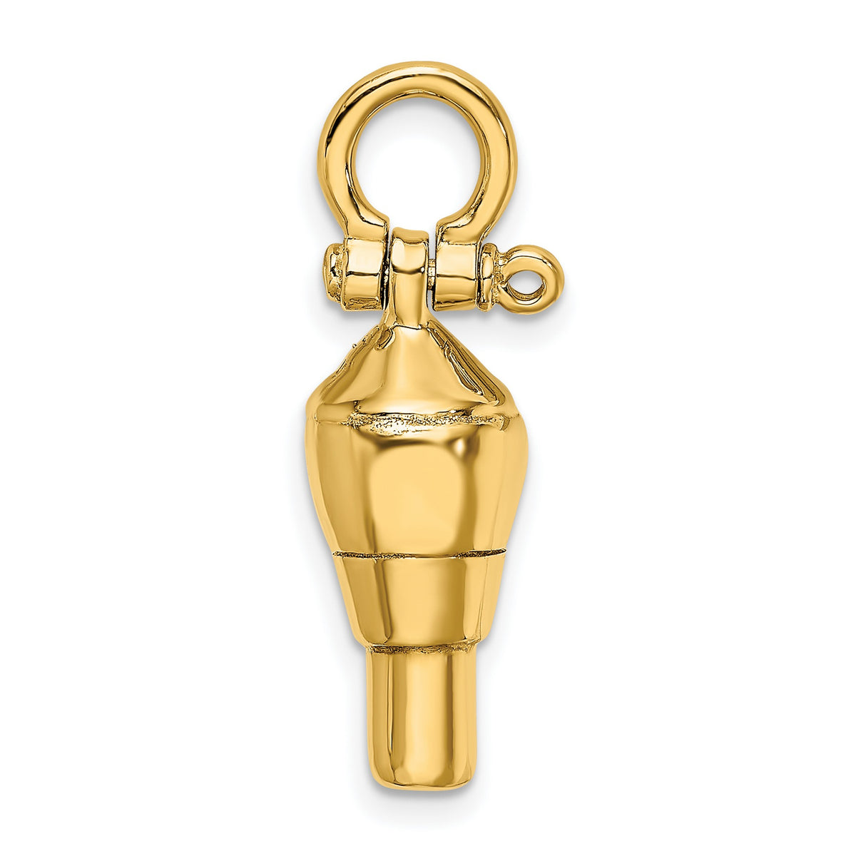 3-D Swivel Shackle Bail Charm Pendant in Real 14k Yellow Gold