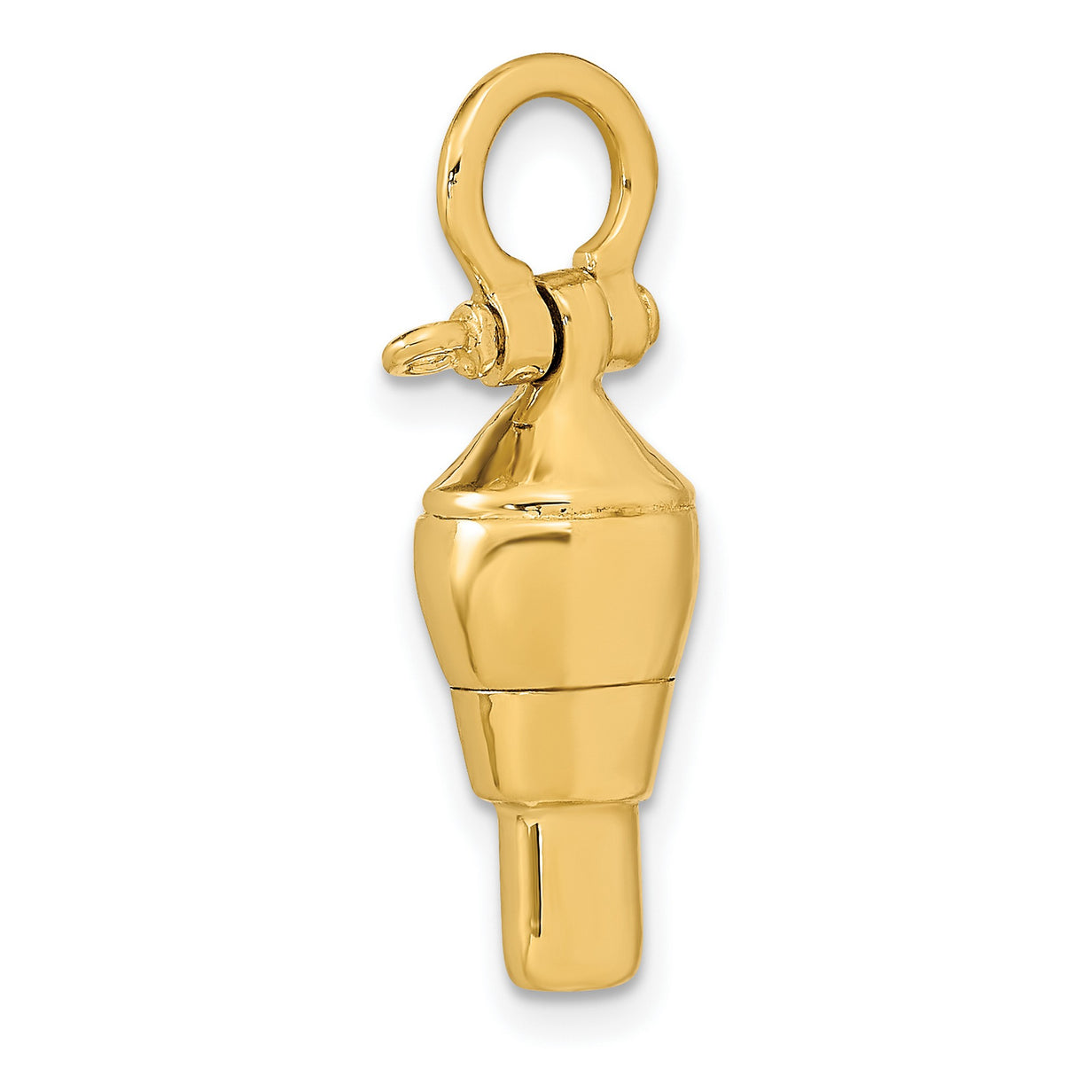 3-D Swivel Shackle Bail Charm Pendant in Real 14k Yellow Gold