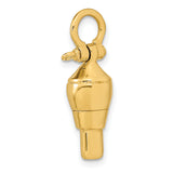 3-D Swivel Shackle Bail Charm Pendant in Real 14k Yellow Gold