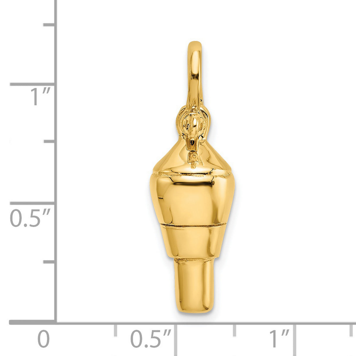3-D Swivel Shackle Bail Charm Pendant in Real 14k Yellow Gold