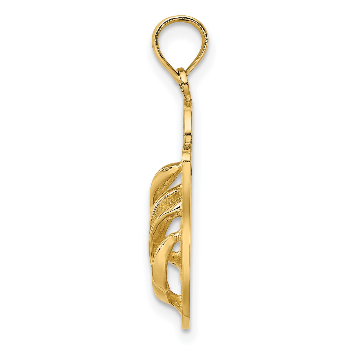 14k Yellow Gold Flip Flop Pendant with Detailed Sandal Design, Beach and Ocean Theme