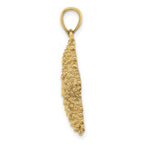 14k Yellow Gold Starfish Pendant with Textured Beaded Design, Nautical Coastal Theme