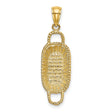 14k Yellow Gold Offering Plate Pendant with Woven Basket Texture, Religious Charm