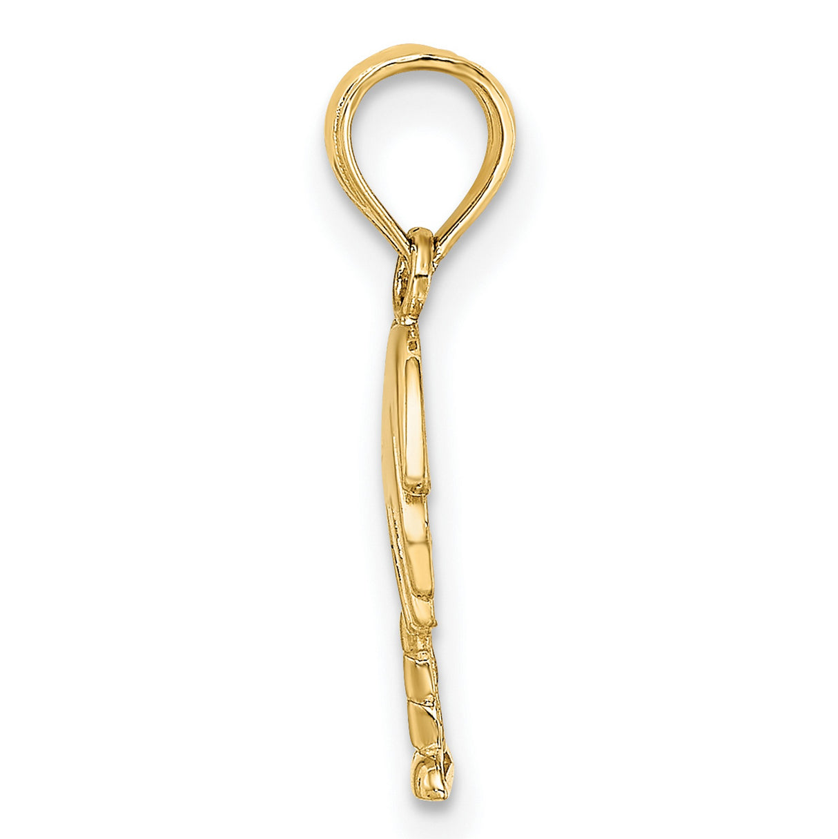 14k Yellow Gold Palm Tree Pendant Charm, Tropical Beach Vacation Style