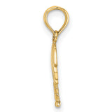 14k Yellow Gold Palm Tree Pendant Charm, Tropical Beach Vacation Style