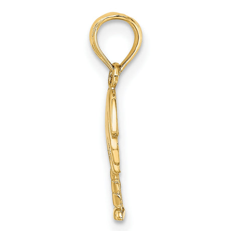 14k Yellow Gold Palm Tree Pendant Charm, Tropical Beach Vacation Style