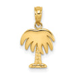14k Yellow Gold Palm Tree Pendant Charm, Tropical Beach Vacation Style