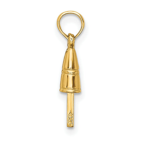 14k Yellow Gold Baseball Bat Pendant, Realistic Sports Jewelry for Men or Unisex Wear