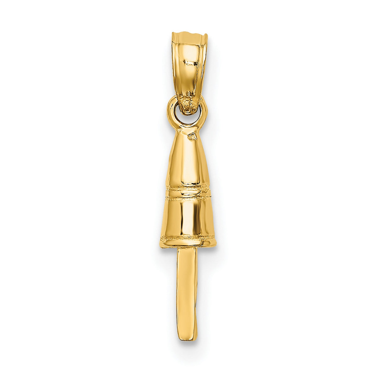14k Yellow Gold Baseball Bat Pendant, Realistic Sports Jewelry for Men or Unisex Wear