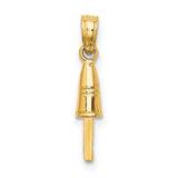 14k Yellow Gold Baseball Bat Pendant, Realistic Sports Jewelry for Men or Unisex Wear
