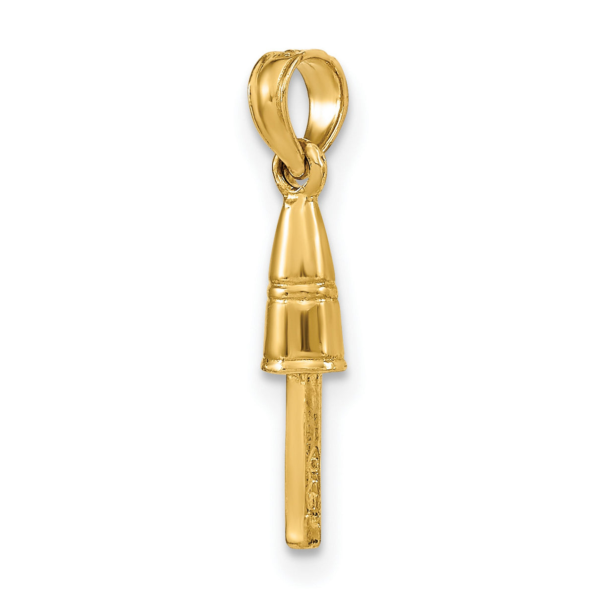 14k Yellow Gold Baseball Bat Pendant, Realistic Sports Jewelry for Men or Unisex Wear