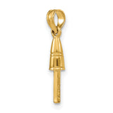14k Yellow Gold Baseball Bat Pendant, Realistic Sports Jewelry for Men or Unisex Wear