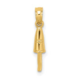14k Yellow Gold Baseball Bat Pendant, Realistic Sports Jewelry for Men or Unisex Wear