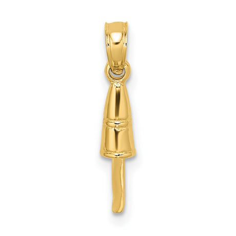 14k Yellow Gold Baseball Bat Pendant, Realistic Sports Jewelry for Men or Unisex Wear