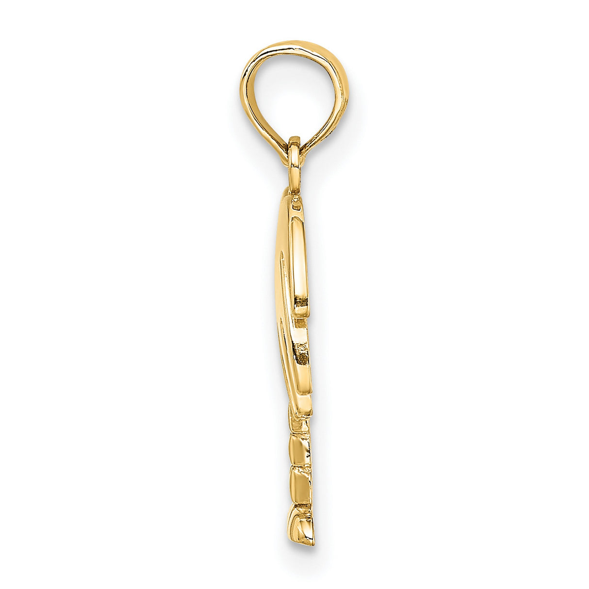 14k Yellow Gold Palm Tree Pendant, Tropical Island Charm for Women or Unisex Wear