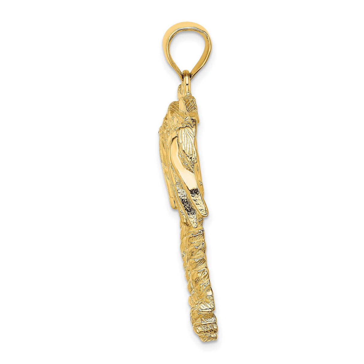 14k Yellow Gold Double Palm Tree Pendant, Tropical Beach Charm for Men and Women
