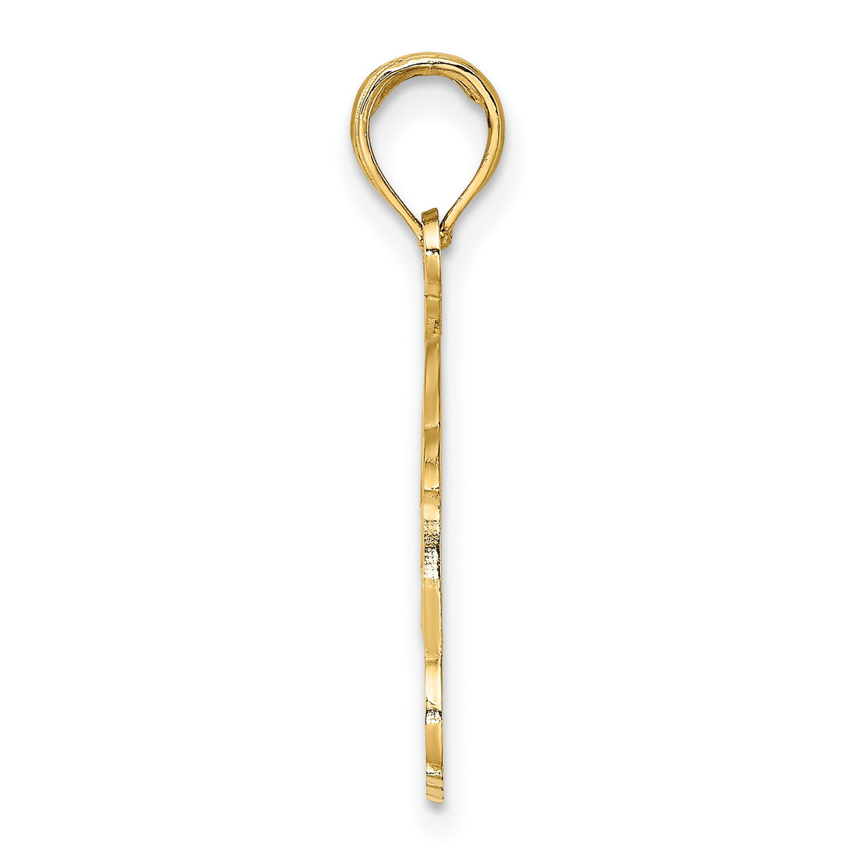 14k Yellow Gold Dolphin Pendant with Two Dolphins Forming Circle, Coastal Ocean Charm