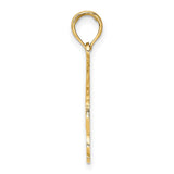 14k Yellow Gold Dolphin Pendant with Two Dolphins Forming Circle, Coastal Ocean Charm