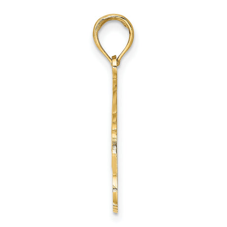 14k Yellow Gold Dolphin Pendant with Two Dolphins Forming Circle, Coastal Ocean Charm