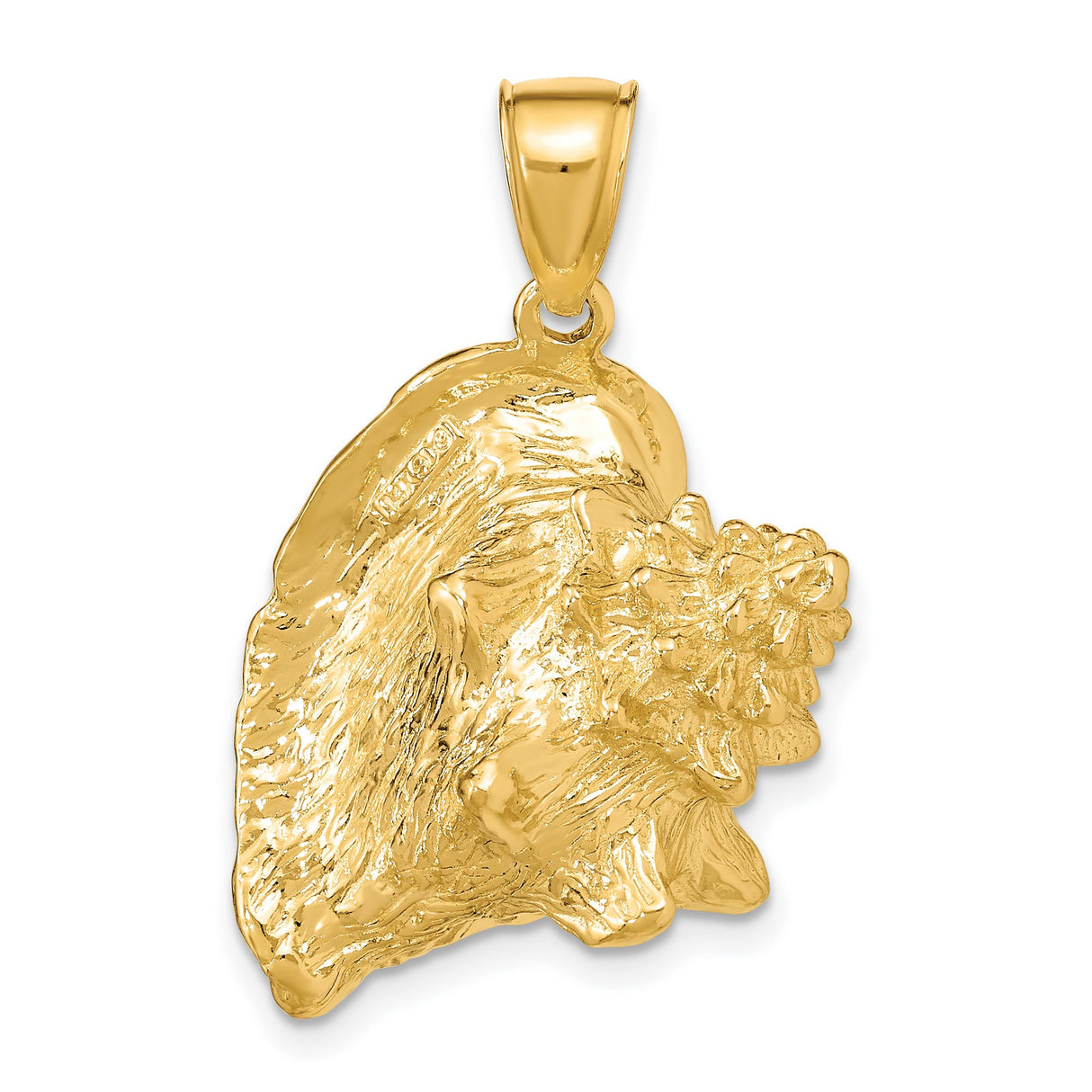 14k Yellow Gold Conch Shell Pendant, Detailed Ocean Charm, Nautical Beach Jewelry for Women or Unisex