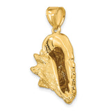 14k Yellow Gold Conch Shell Pendant, Detailed Ocean Charm, Nautical Beach Jewelry for Women or Unisex