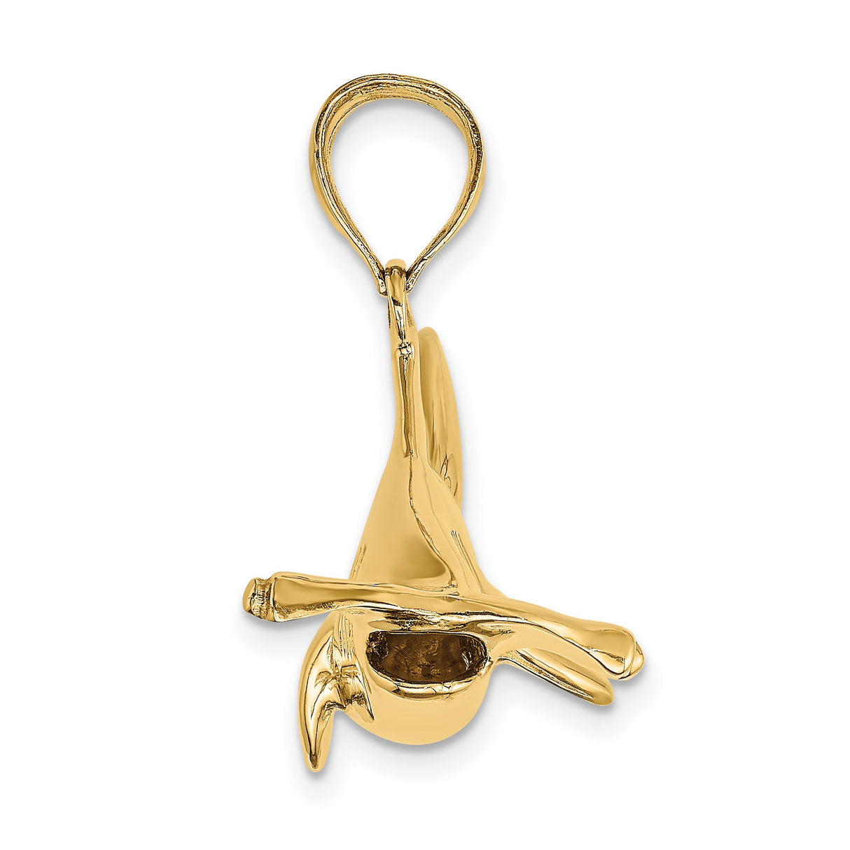 14k Yellow Gold Shark Pendant with Detailed Great White Design, Nautical Charm for Men or Unisex