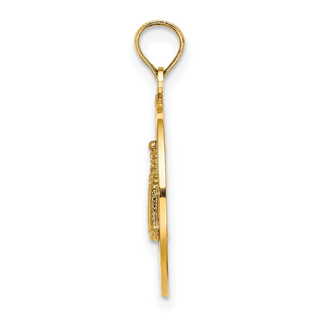 14k Yellow Gold Block Island Lighthouse Pendant, Nautical New England Charm, Rhode Island Keepsake