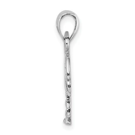 14k White Gold Palm and Crescent Moon Pendant, South Carolina State Symbol Charm