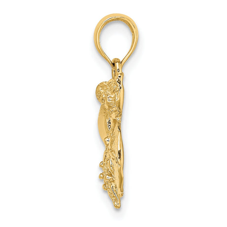 14k Yellow Gold Pendant with Starfish, Sand Dollar, Seashells, and Conch Shell