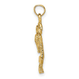 14k Yellow Gold Palm Tree Pendant with Marco Island Engraving, Tropical Beach Charm Jewelry